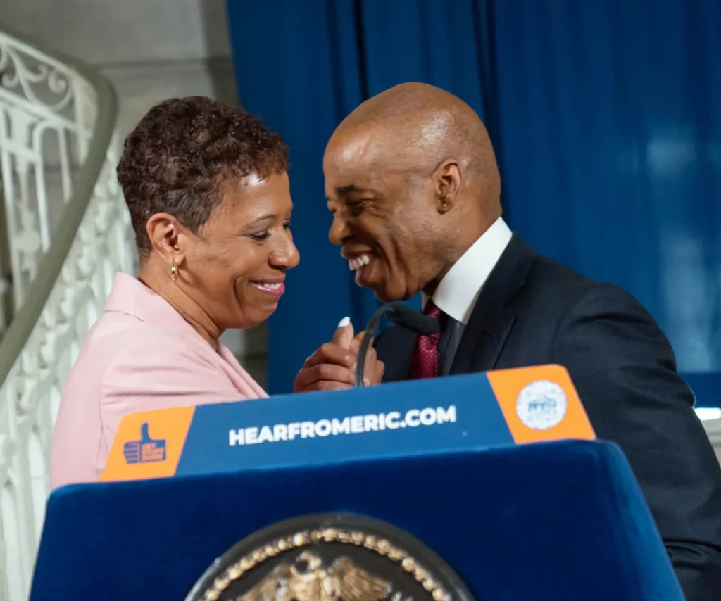 NYC Council Speaker Adrienne Adams and Mayor Eric Adams