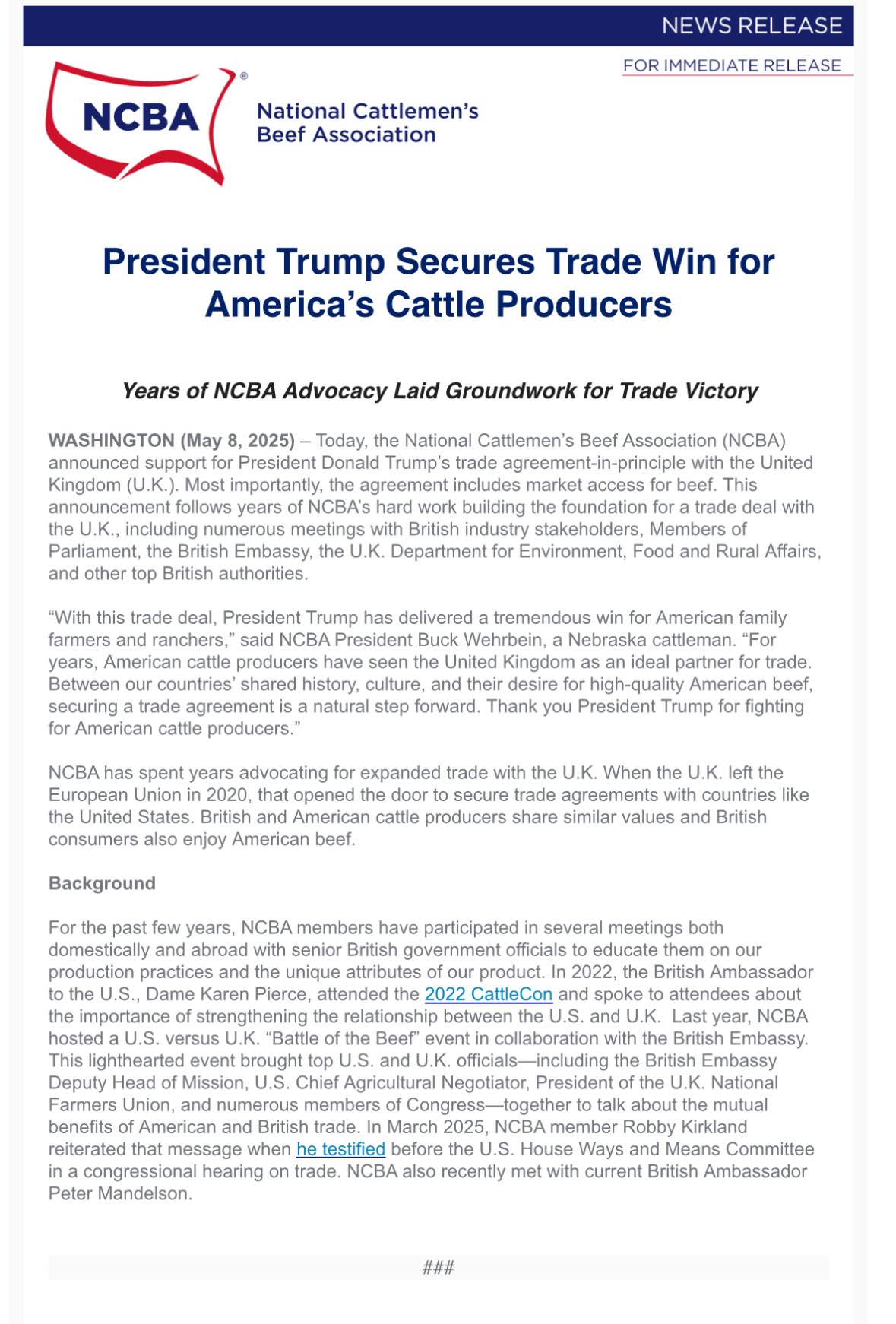 Trump Strikes Gold: UK trade deal delivers $5B in new export opportunities, removes unfair barriers, and cements the New American Golden Age.