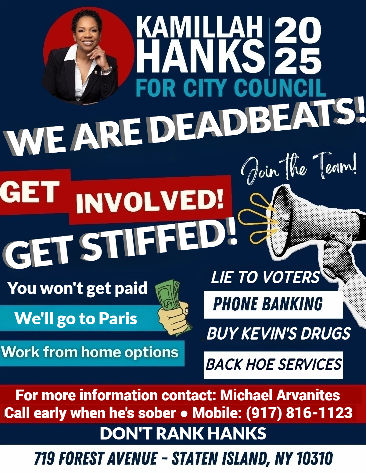 NYC Deadbeat Duo: Kamillah Hanks and Kevin Love exposed: unpaid campaign workers, threats, federal probe, and even links to a drug lord.