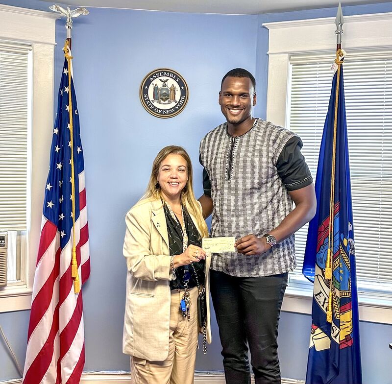 Charles Fall [R] with community activist Jozette Carter-Williams [L], former wife of slain NYPD Officer Gerard Carter.