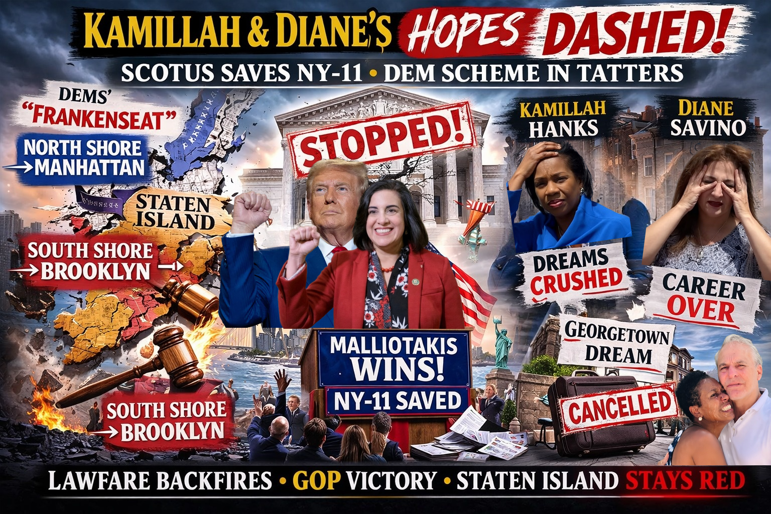 Kamillah and Diane’s Hopes Dashed in NY-11 Gerrymander Fail