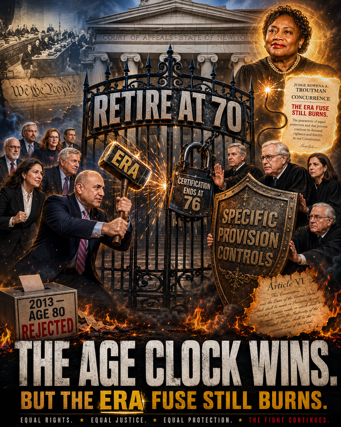 Judicial Retirement Rule Survives: New York’s high court rejects an ERA challenge to mandatory judicial retirement, preserving the age rule.