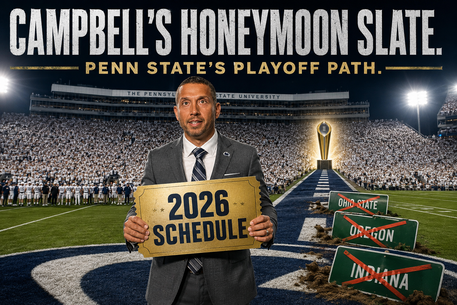 Campbell’s Honeymoon Slate: Penn State’s 2026 Playoff Path